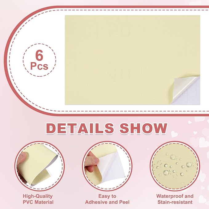 uxcell 12 Sheets Miniature Dollhouse Wallpaper, Self-Adhesive PVC Flooring Wall, Mini Wall Decor for Dollhouse Sand Table Model Accessories 11.81 x 7.87 Inch (Beige)