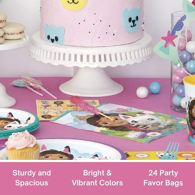 Unique Gabby Dollhouse Party Bags - 24 Pack - Gabbys Dollhouse Goodie Bags for Party Favors, Checklist - Birthday Decorations - Supplies for 24 Guests