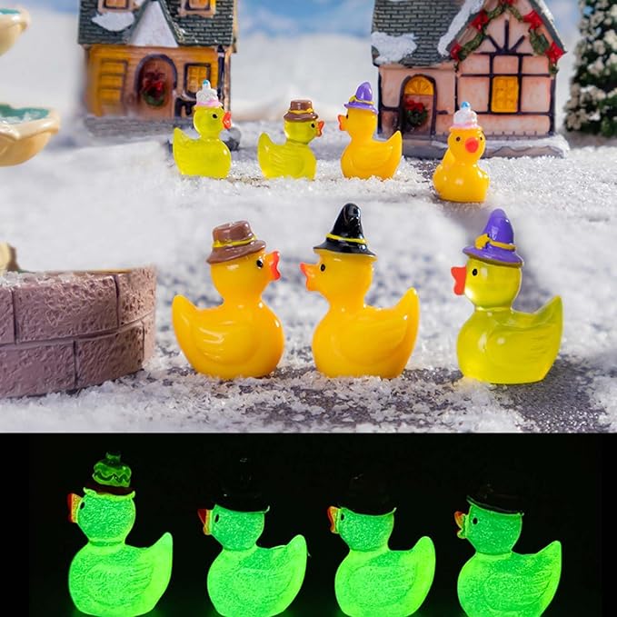 45 Pcs Multicolor Mini Resin Ducks, Little Ducks Figurines, Tiny Ducks to Hide, Small Miniature Ducks Figures Bulk for Fairy Garden, Dollhouse Decoration Micro Landscape Ornament