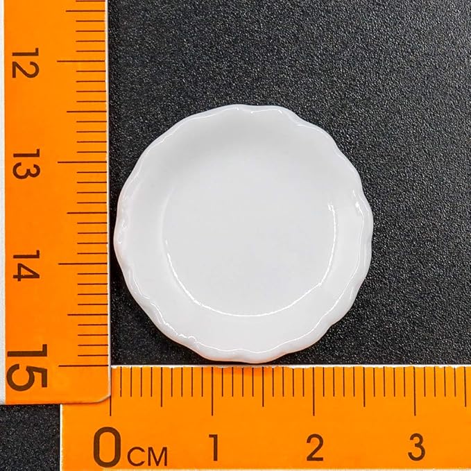 Odoria 1/12 Miniature Dish Plates 4Pcs Dollhouse Decoration Accessories