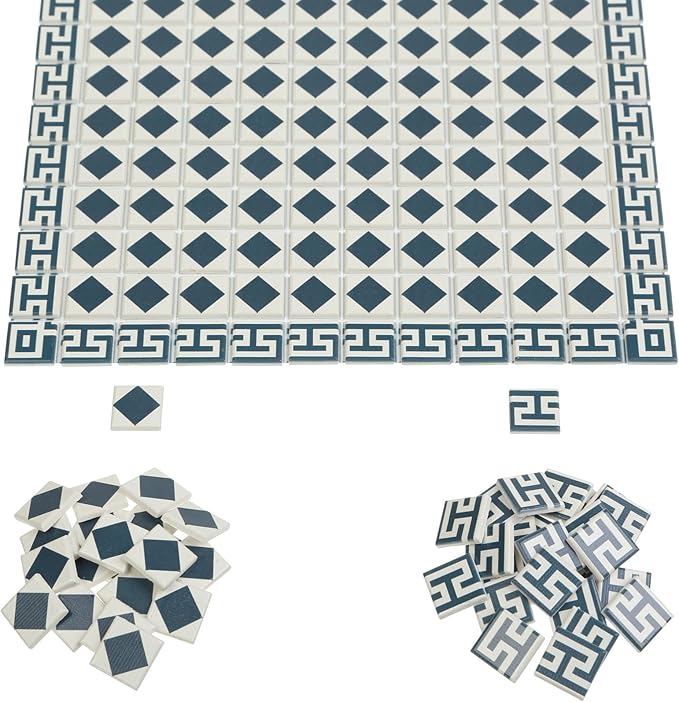 150 pcs, Dollhouse Flooring, 1:12 Scale Doll House Tiles, Miniature Checkerboard Floor, REDUCIO! (Aegean Mosaic)