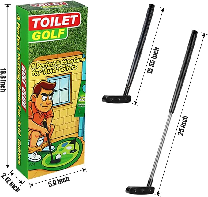 PITCOTT Toilet Golf Game, Mini Golf That Can Be Played in The Bathroom - Wonderful Toilet Time, Gag Gifts,Funny White Elephant Gift, Prank Gift for Dad Husband, Boyfriend, Men