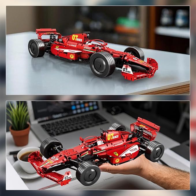 Reobrix F1 Cars Building Sets for Adults, Technical Formula 1 Model Car Kits, Cool 1:8 Scale Race Car Model Display for Home or Office Decor, Collectible Gifts for F1 Fans (928 PCS,Static Version)