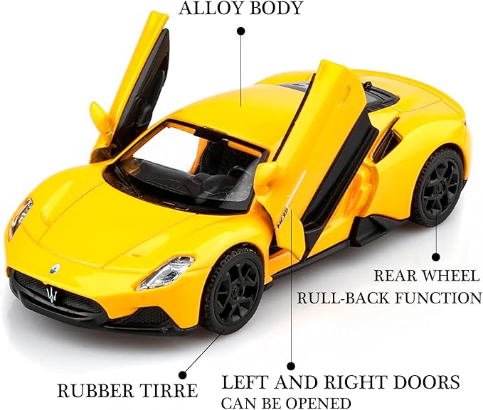 1/36 Scale Maserati MC20 Diecast Model Car,Pull Back Vehicles Toy Cars,Cars Gifts for Boys Girls