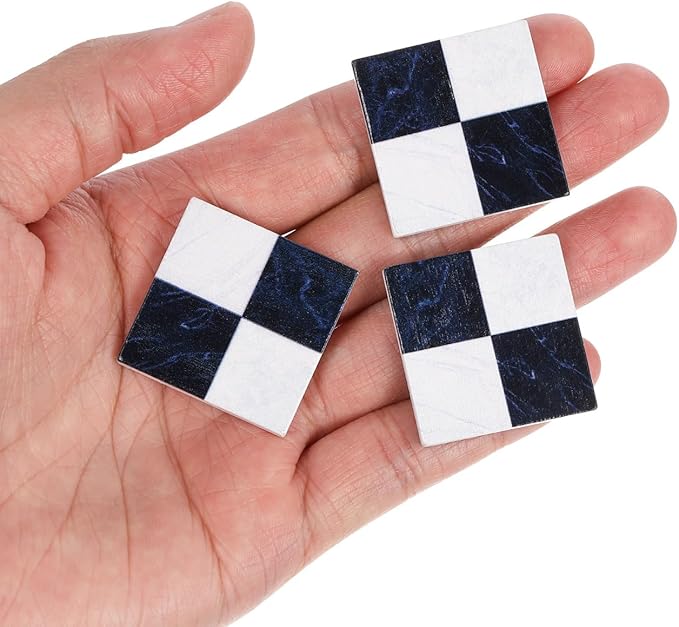 27Pcs Dollhouse Black White Spanish Mosaic Floor Tile Sheet, 1:12 Scale Paintable Miniature Flooring Wallpaper for Dollhouse Accessories DIY Craft Photo Props