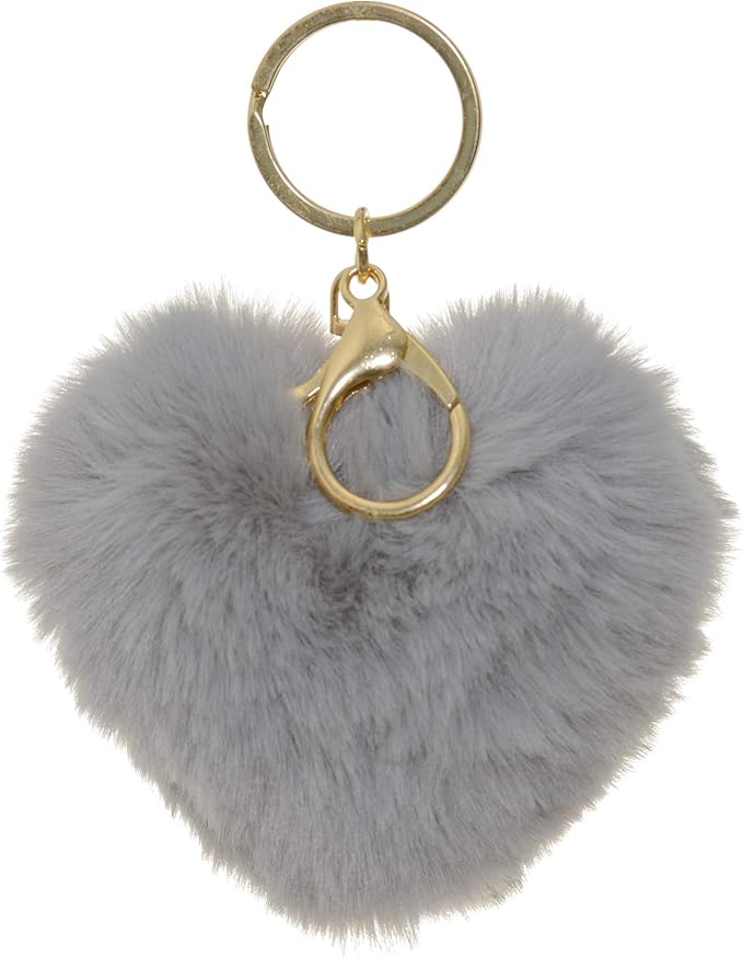 Dreams and Whispers Faux Fur Ball Pom Pom Key Chain Ring for Women Bag Pendant