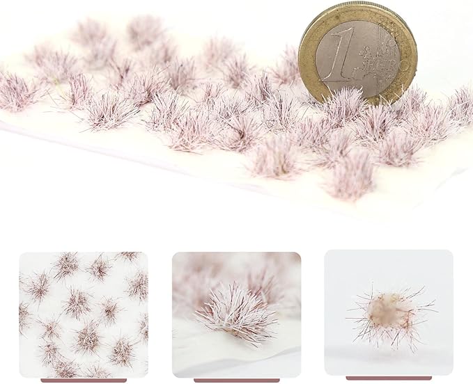 Miniature Vegetation Snowed Bushy Shrubs Tuft with Model Bases War Game DIY Railroad Terrain Scenery (A)