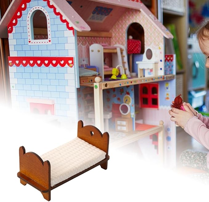 Dollhouse Furniture Miniature Bed 1:12 DIY Scene Decoration Dollhouse Dollhouse