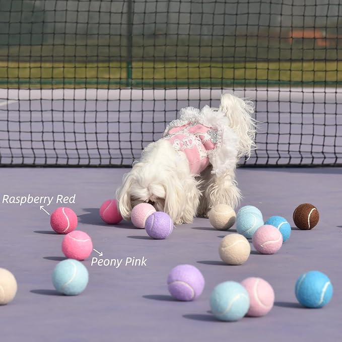 QF ENTHUSY Pink Tennis Balls, 3 Pack Colored Tennis, Suitable for Beginner, Training, Matches & Practice Sessions