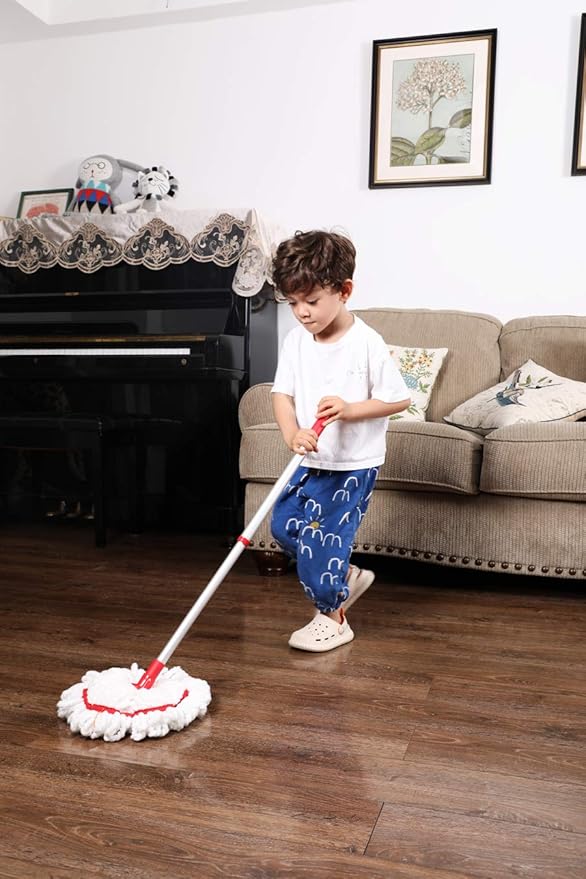 Xifando Mini Mop for Kids, Retractable, Removable, Little Helper's Small Cleaning Tool