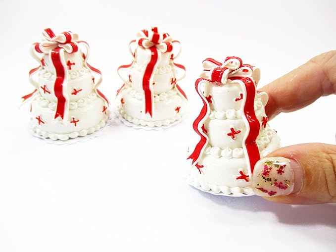 1:12 Miniature 3 Layer Wedding Cake Dollhouse Dessert Anniversary Cake 16908