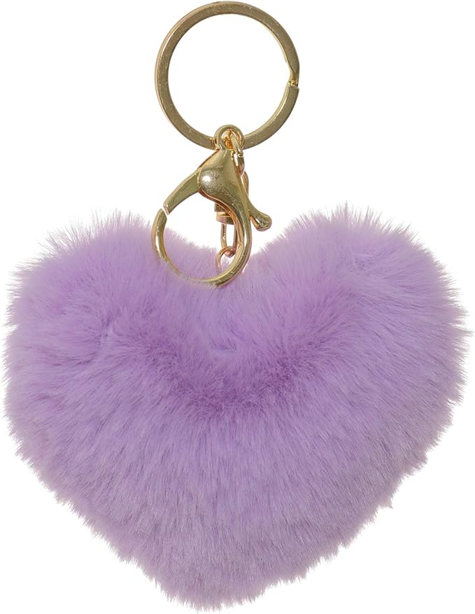 Dreams and Whispers Faux Fur Ball Pom Pom Key Chain Ring for Women Bag Pendant