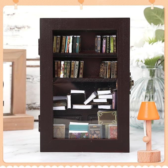 Miniatures Books, 24pcs Dollhouse Books, 1:12 Scale Tiny Books Dollhouse Accessories, Anxiety Bookshelf Mini Books, Miniature Dollhouse Decoration