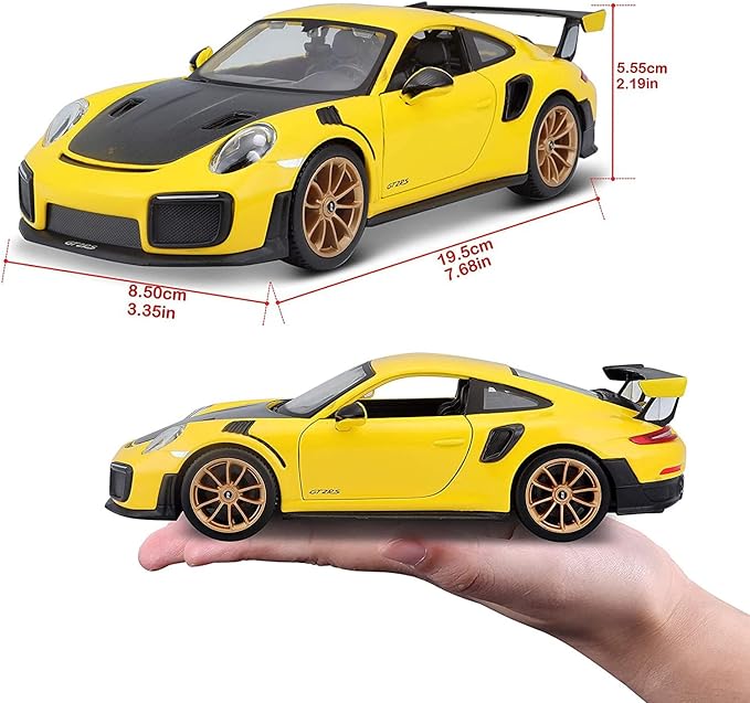 Maisto 1:24 Scale Special Edition 2018 Porsche 911 GT2 RS Diecast Vehicle - Yellow/Black