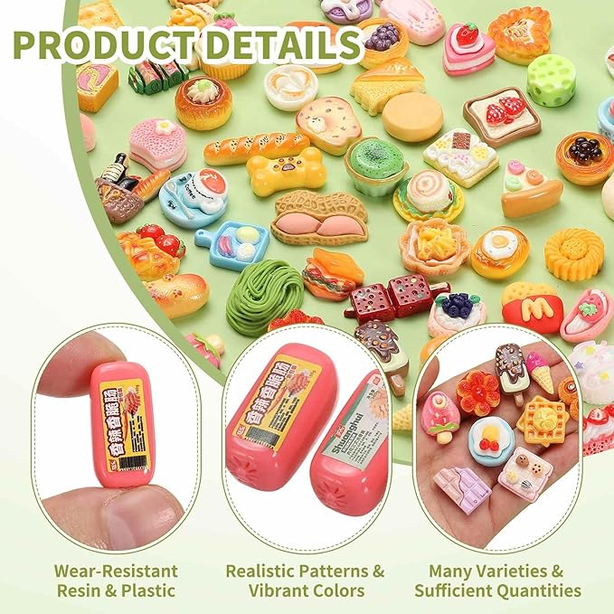 Dollhouse Miniature Food, Cute Mixed Sausage Figures Toys Mini Resin Foods Trinkets for Pretend Play Kitchen Cooking Game & Doll House Decor (Red, 20pcs)