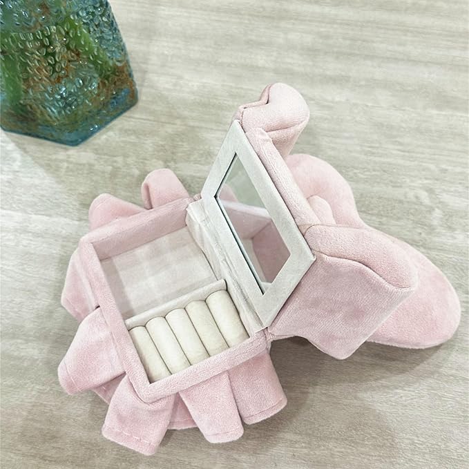 Openable Sofa Jewelry Box,Miniature Sofa Velvet Chair Earrings Necklace Bracelet Storage Box, Gift for Girls and Women Jewelry Box(Pink)