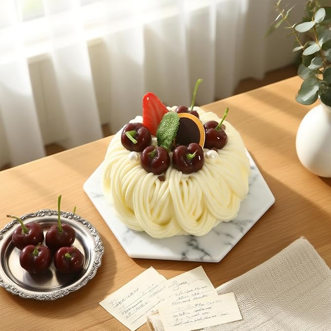 Fake Cake Dessert Artificial Cake with Cream Cherry Fake Cupcake Faux Food Model Realistic Fake for Decoration Display Photography Props