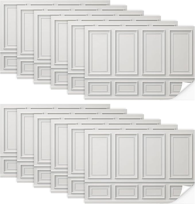 Flutesan 12 Pcs Miniature Dollhouse Wallpaper and Flooring Peel and Stick Mini DIY Self Adhesive Dollhouse Accessories 8.27 x 11.69 Inch (Vintage Artistic)