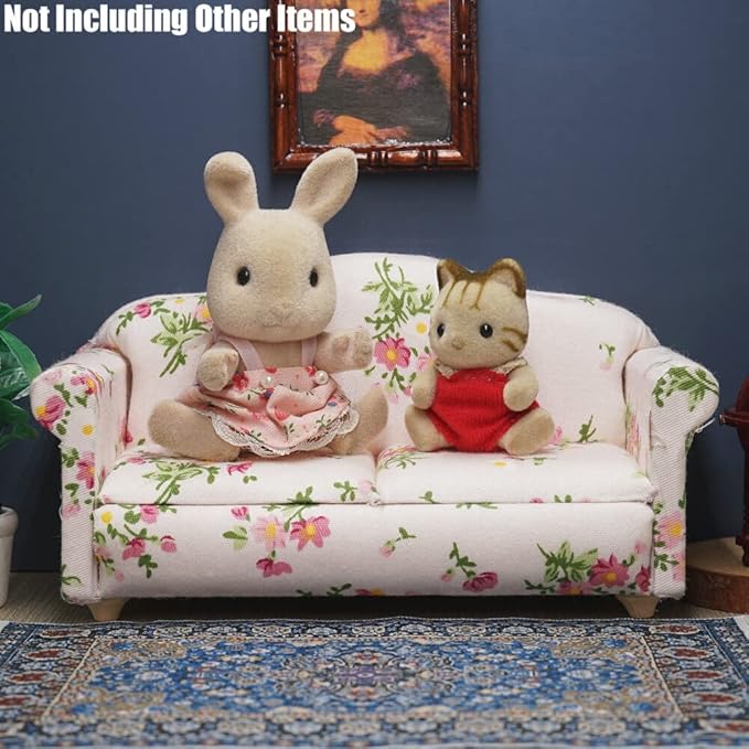 Odoria 1/12 Miniature Couch Sofa Dollhouse Furniture Accessories, Pink