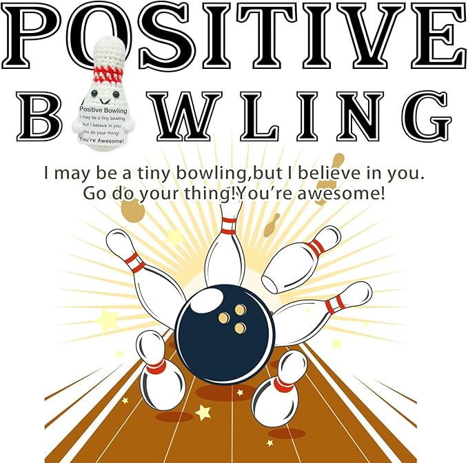 Zelaxeyi Mini Funny Crochet Bowling Ball Gift for Bowling Lovers, Birthday Gift for Men and Women Who Love Bowlings, Emotional Support Crochet