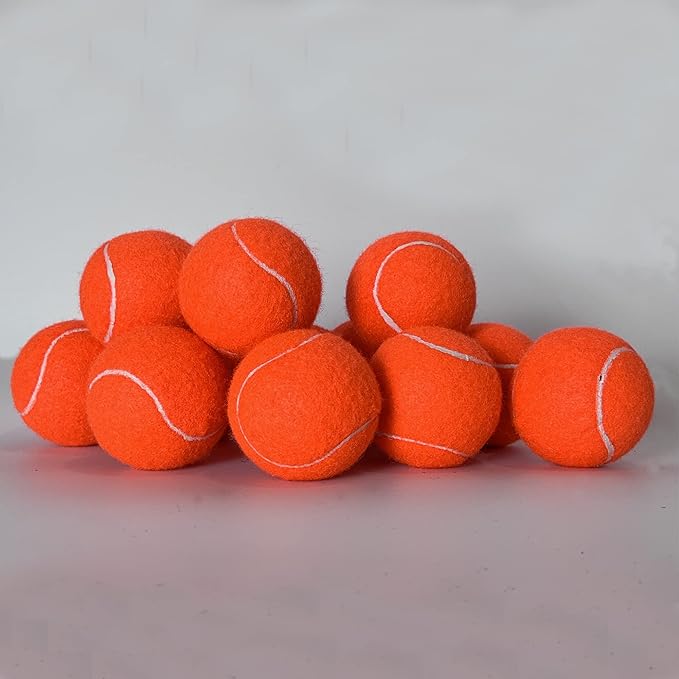 HiBallBall 12-Pack Practice Tennis Balls for Beginners & Dogs - Reusable Mesh Carry Bag Included - Ideal for Tennis Training, Pet Play, Fetch
