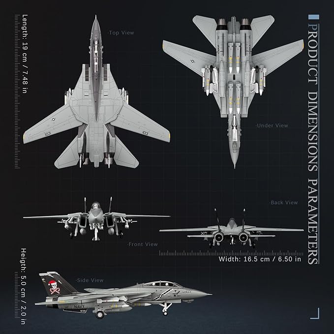 HANGHANG 1/100 Military Model Plane F14B VF-103 Tomcat (Christmas Version) Alloy Fighter Plane Model Model Airplane for Collection and Gift
