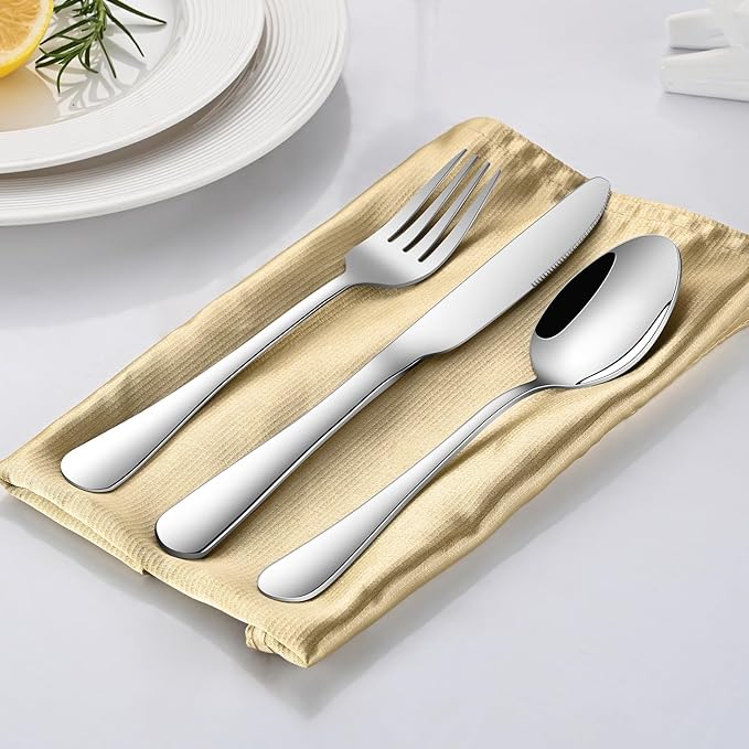 Salad Forks And Teaspoon,6.7 Inches Stainless Steel Dessert Spoons And Forks,Set Of 16 Dishwasher Safe Silverware Fork And Spoon For Home,Restaurant