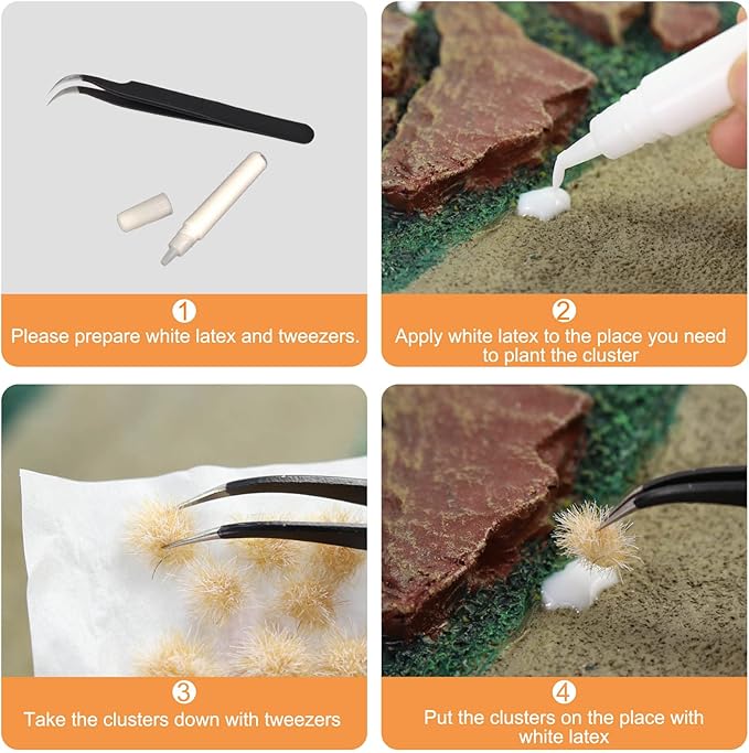 Miniature Vegetation Snowed Bushy Shrubs Tuft with Model Bases War Game DIY Railroad Terrain Scenery (A)
