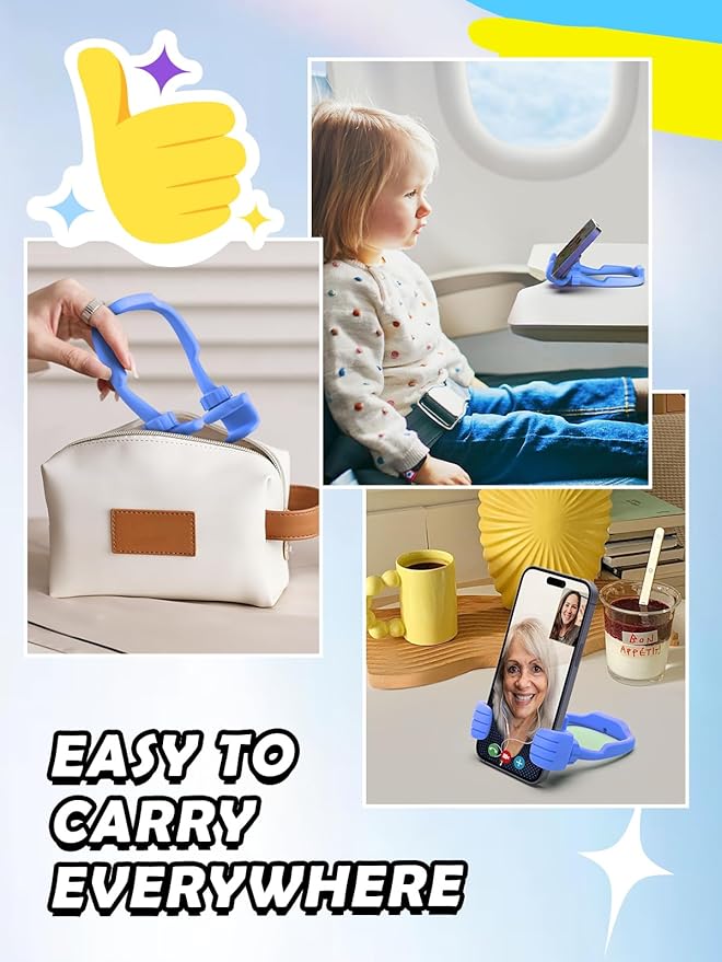 Stocking Stuffers Gifts for Teens Boys Girls Cell Phone Stand: Upgrade for Men Adults Kids Adjustable Lazy Thumbs Up Phone Holder for Desk Cool Gadgets Fun Gifts Ideas for Him Wife