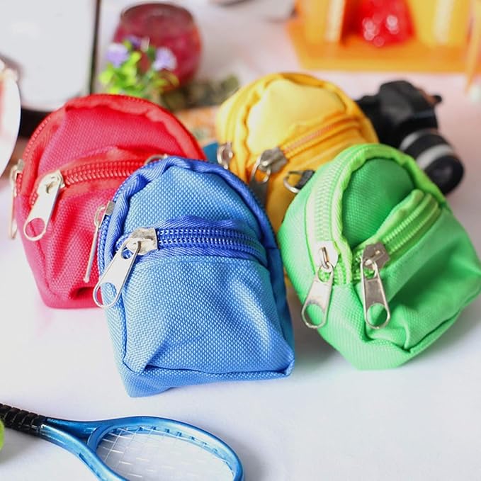 1Pc Red Mini Doll Backpack School Bag Model Dollhouse School Accessory for 1/6 Scale Dollhouse Dollhouse Décor,Simulation Mini School Bag Model,Dollhouse Accessories