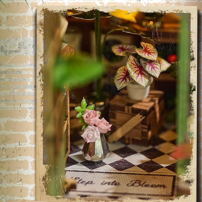 Book Nook Kit，DIY Miniature Dollhouse Kit for Adults and Teens，3D Wooden Tiny House for Family and Friends，Bookshelf Decor in Halloween/Christmas（Book Store） (White Cottage)