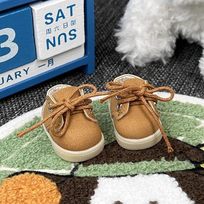 Compatible with Labubu Doll Shoes for 17cm Doll,Shoes Used for Labubu Accessories(DB-Brown)