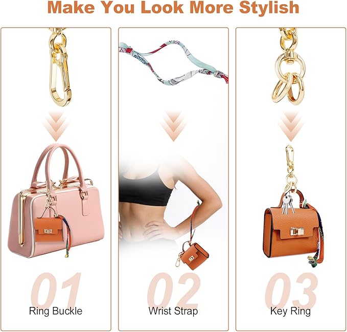 Mini Backpack Keychain, Leather Small Coin Purse for Women, Cute Hand Bag Charms with Key Holder & Twist-lock (Green)