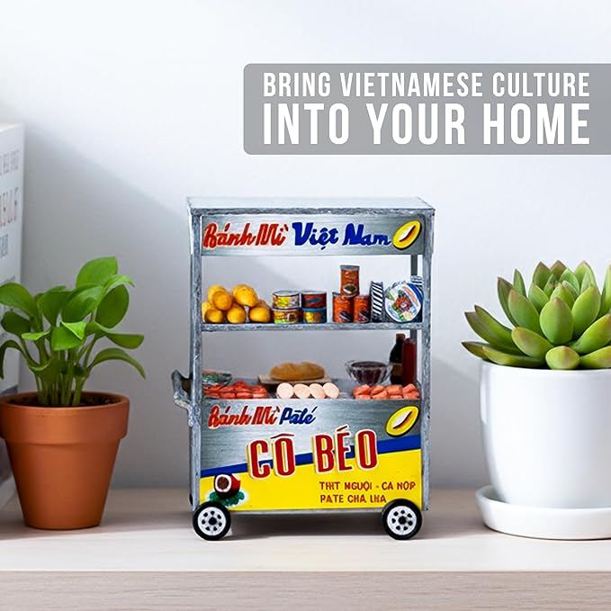 Vietnam DIY Miniature Kit - Asian Convenience Store, Noodle House, Bahn Mi Cart - Tiny Diorama Building Kits, Craft Hobby Gifts for Teens and Adults (Vintage Vietnamese Noodle Shop Kit)