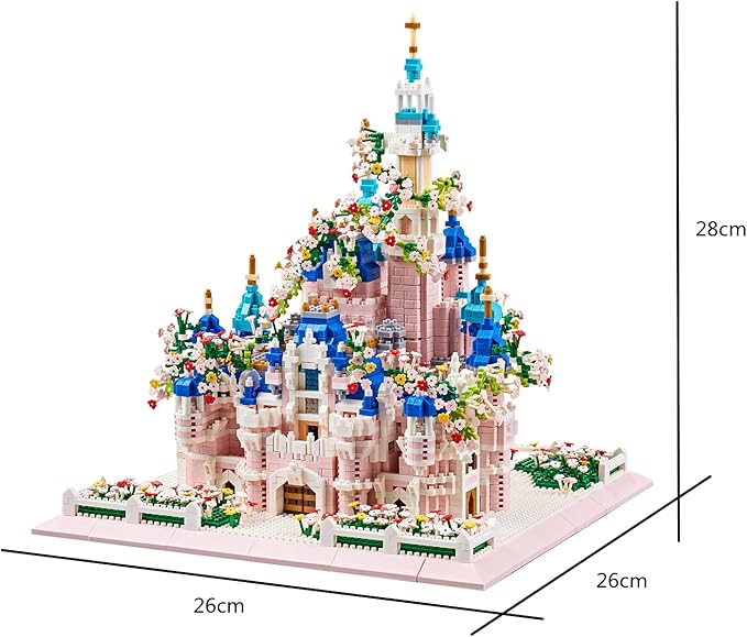 Kadablk Architecture Castle with Flower Series Micro Blocks Building Sets for Adults and Teens, 4000+ PCS Bricks Building Blocks - Upgrade Version