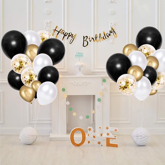 5 inch Black Party Balloons, 100 pcs Mini Thick Latex Balloons for Birthday Wedding Baby Shower Decorations(Black)