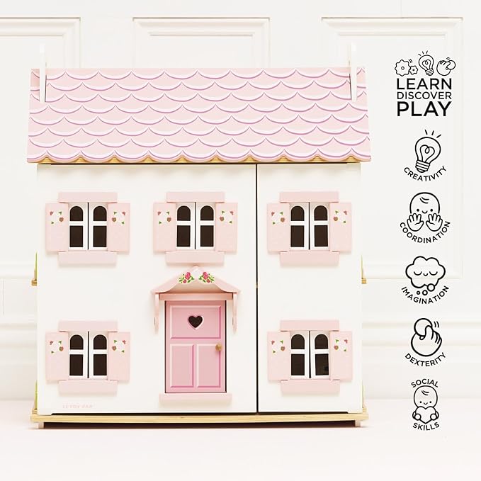 Le Toy Van - Iconic Sophie's Large Wooden Doll House | Dream House Wooden Dolls House Play Set | Great As A Gift | Suitable for Ages 3+