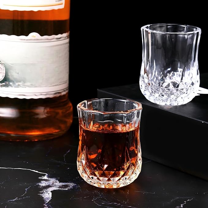 Meanplan Mini Shot Glasses Set Tasting Glasses Heavy Base Clear Shot Cup Cute Cordial Mini Wine Cups for Serving Whiskey, Wine, Juice (1.7oz,60 Pcs)
