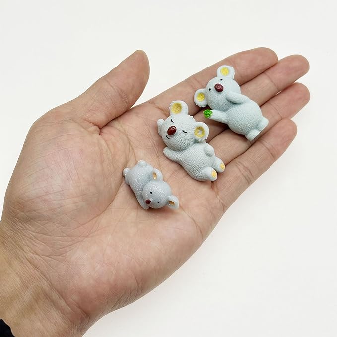 Cayway 12 PCS Miniature Koala Bear, Mini Koala Decor Fairy Garden Animals for Plant Pots Bonsai Craft, Micro Landscaping Decoration