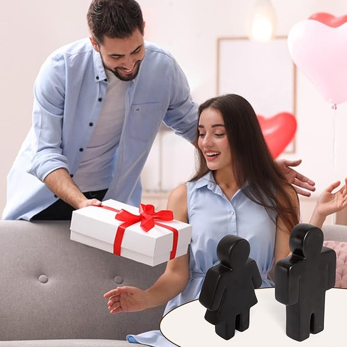 Defined Deco Ceramics Figures Decorative Objects, Funny Bathroom Decor for Shelves, Cute Modern Black Bookshelf Decor