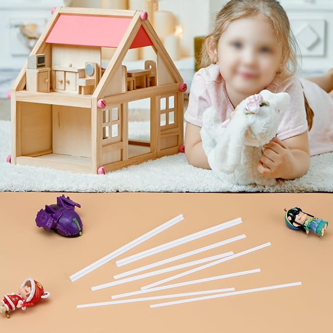 32 Pcs Miniature Dollhouse Accessories on 1:12 Scale 9.8" Long Miniature Dollhouse Trims Skirting Board Moulding Cornice Plastic Trims Finishing Corner DIY Trim Kit for Mini Dollhouse Decor