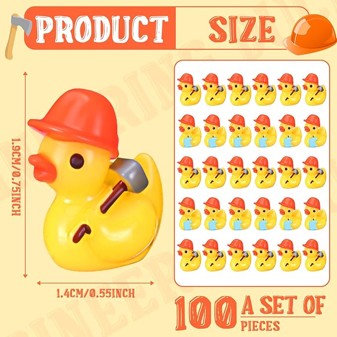 50 Set Pcs Themed Ducks Resin Ducks Resin Party Decorations for Crafts Making DIY Miniature Landscape Micro Decor Gifts (2 Style Engineering)