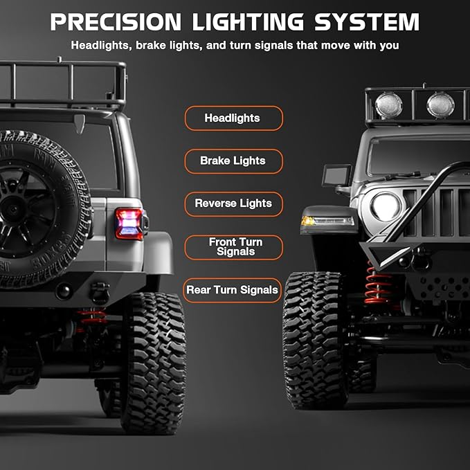 MN-128 RC Rock Crawler, 1:12 Scale RC 4WD RC Climbing Car, All-Wheel Drive Off-Road RC Jeep Crawlers RTF, 2.4Ghz RC Rock Crawler 4x4 All Terrain Car for Adults