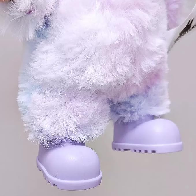 sunla Doll Shoes for 17cm Doll, Cute Mini Shoes Accessories for 17cm Dolls Sitting Standing Series, Silicone Doll Rain Shoes Boots(1 Pair Purple)