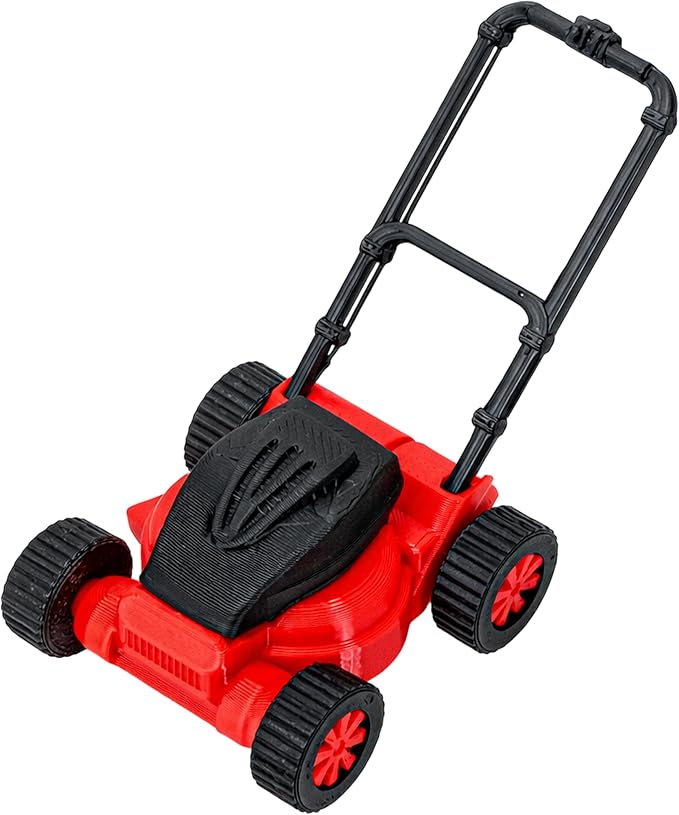 Miniature Dollhouse Lawnmower Model for 1:18 Scale, Creative Red Lawn Mower Mini Ornament Decoration, Realistic Compact Lightweight Decor for Doll House Home Festival Scenes