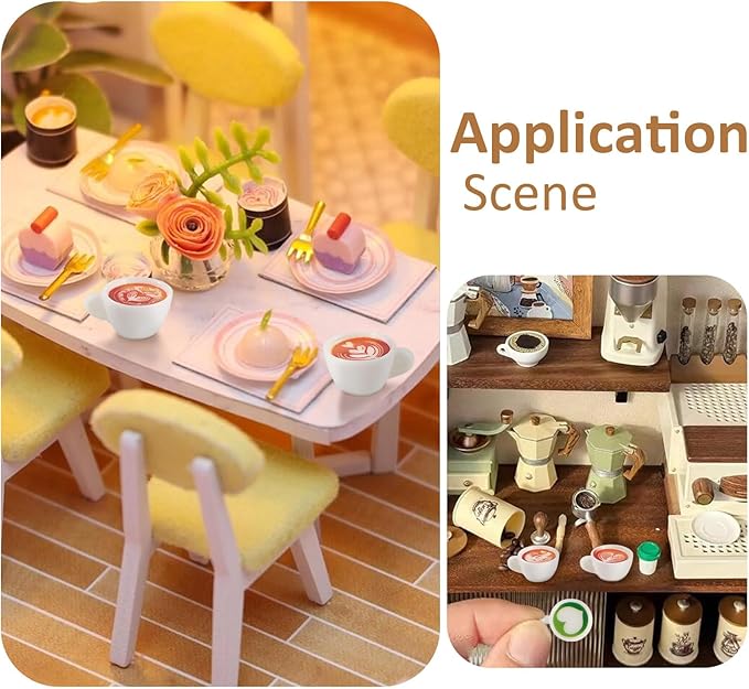 32 Pcs Resin Coffee Cups Charms Miniatures Kitchen Figurines Coffee Mug Lattes Dollhouse Accessories Cute Tableware Coffees Hang Ornaments for Garden Home Table Office Desk Decor