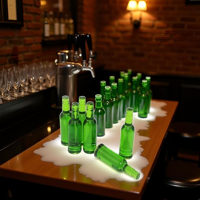 6Pcs Mini Beer Drinks Miniature Dollhouse Beer Glass Model Doll Drinks Kitchen Wine Bottles Toy Accessories,Dollhouse Miniature Beer Bottle Dining Drinks Doll House Decorations, Green