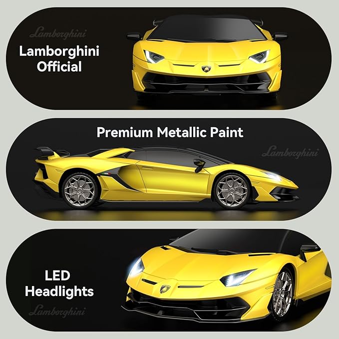 Lamborghini Remote Control Car, 1:24 Scale Electric Sport Racing Hobby Toy Car Lamborghini Model Vehicle for Boys Girls Birthday Gifts, Yellow