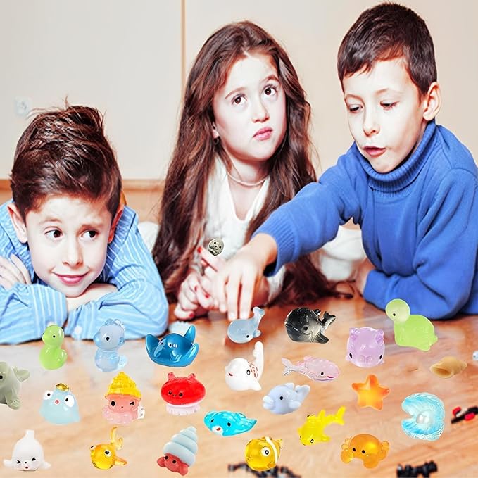 36Pcs Ocean Mini Resin Animals Figures Colorful and Lifelike Tiny Marine Creatures Ornaments for Home Decor and Aquarium Decoration & Collectibles