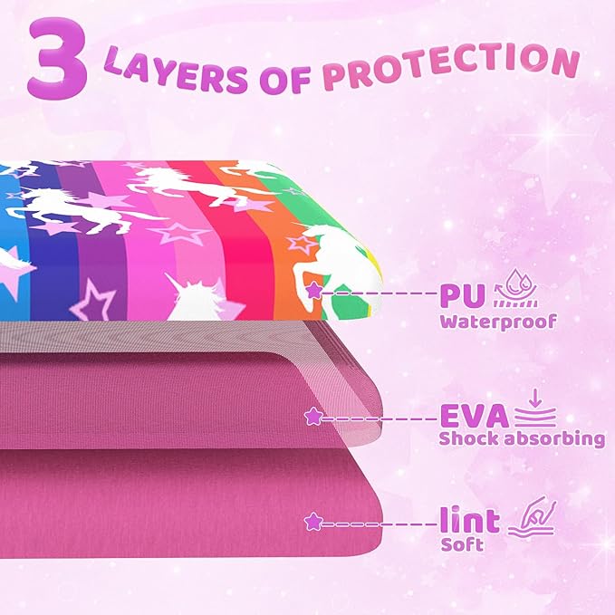 LININYHAO Carrying Case Compatible with Barbie Dolls 12-Inch,Case to Hold Dolls and Clothes, Much Pocket for Doll’s Clothes, Accessories, Fits 6 Dolls & Accessories,Bag Only(3-rainbow)